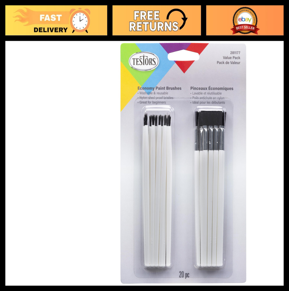 Pointed Round & Wide Flat Paint Brush Set – Economy Art Supplies for Painting