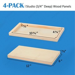 Falling in Art Unfinished Birch Wood Panels Kit for Painting, Wooden Canvas 4 Pa