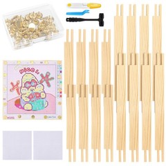 Czlotyh 16 PCS Needlepoint Stretcher Bars 2 Sizes Medium, Natural-16pcs