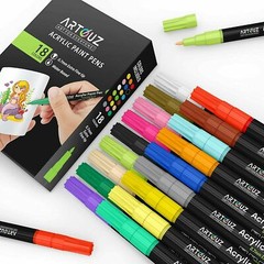 Acrylic Paint Pens-Set of 18 Premium Markers Extra Fine Tip for DIY Art Project