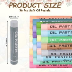 Soft Oil Pastels, Oil Pastel Crayons Blendable(Light Gray, Pack of 36)