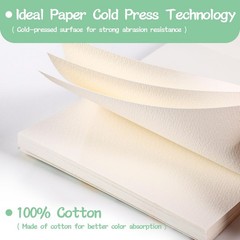 30 Sheets Watercolor Paper Pad, A5 (8.3 x 5.8) Cold Press Watercolor Paper, 140
