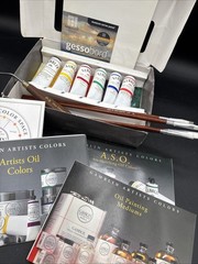 Gamblin Artists Oil Colors ASP Art Sketching Oils Paint Set Brushes Gesso Board