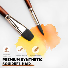 Watercolor Brushes Professional, 10Pcs Synthetic Squirrel Hair Water Color Pain