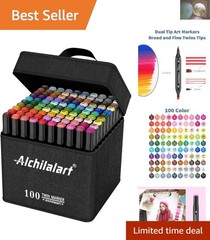 Adult & Kids Alcohol Markers – 100 Color Dual Tips for Drawing Masterpieces