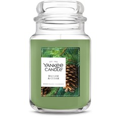 Yankee Candle Balsam & Cedar, Scented Candle, 22oz Large Jar, & Cedar