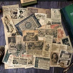Vilikya Vintage Junk Journal Supplies, Coffee Dyed 2.5 inch – 6 inch,