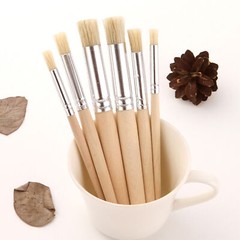 Wooden Stencil Paint Brushes Set Round Bristle Hair Paintbrush Easy to A5P2