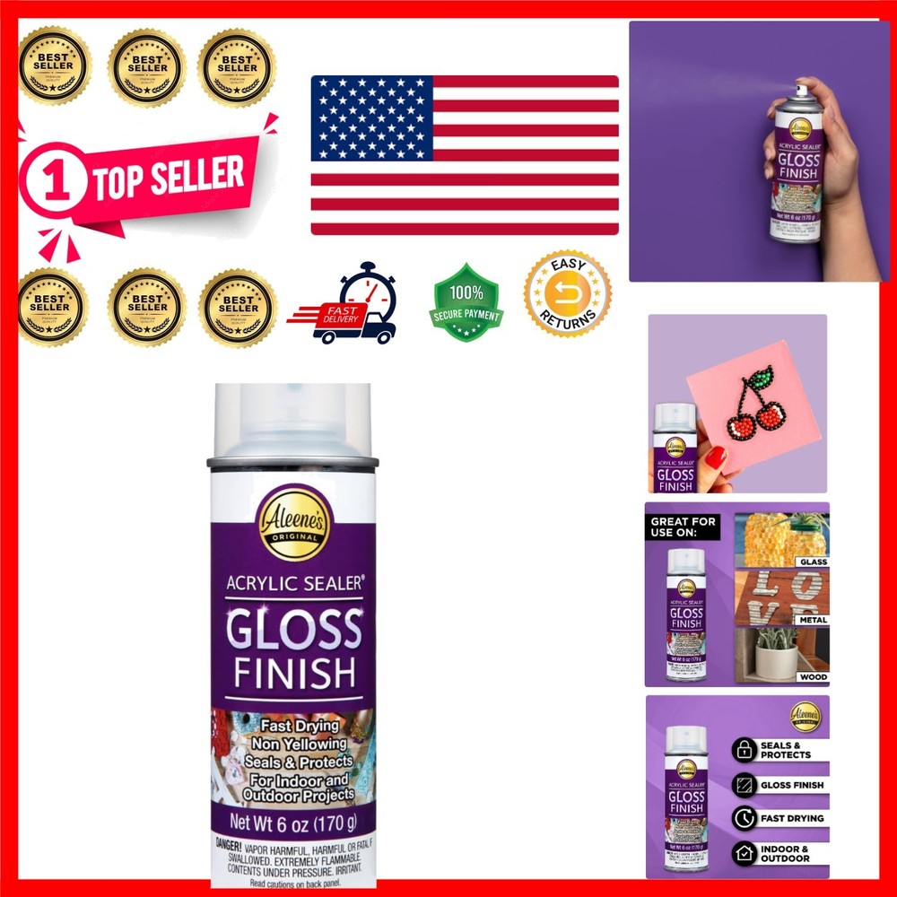Aleene’s 26412 Clear Gloss Acrylic Sealer Spray – 6 Oz for Ultimate Protection