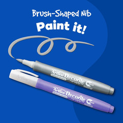 Decorite Metallic Water Based Brush Marker, Pigment , Xylene-Free, Fast Drying,
