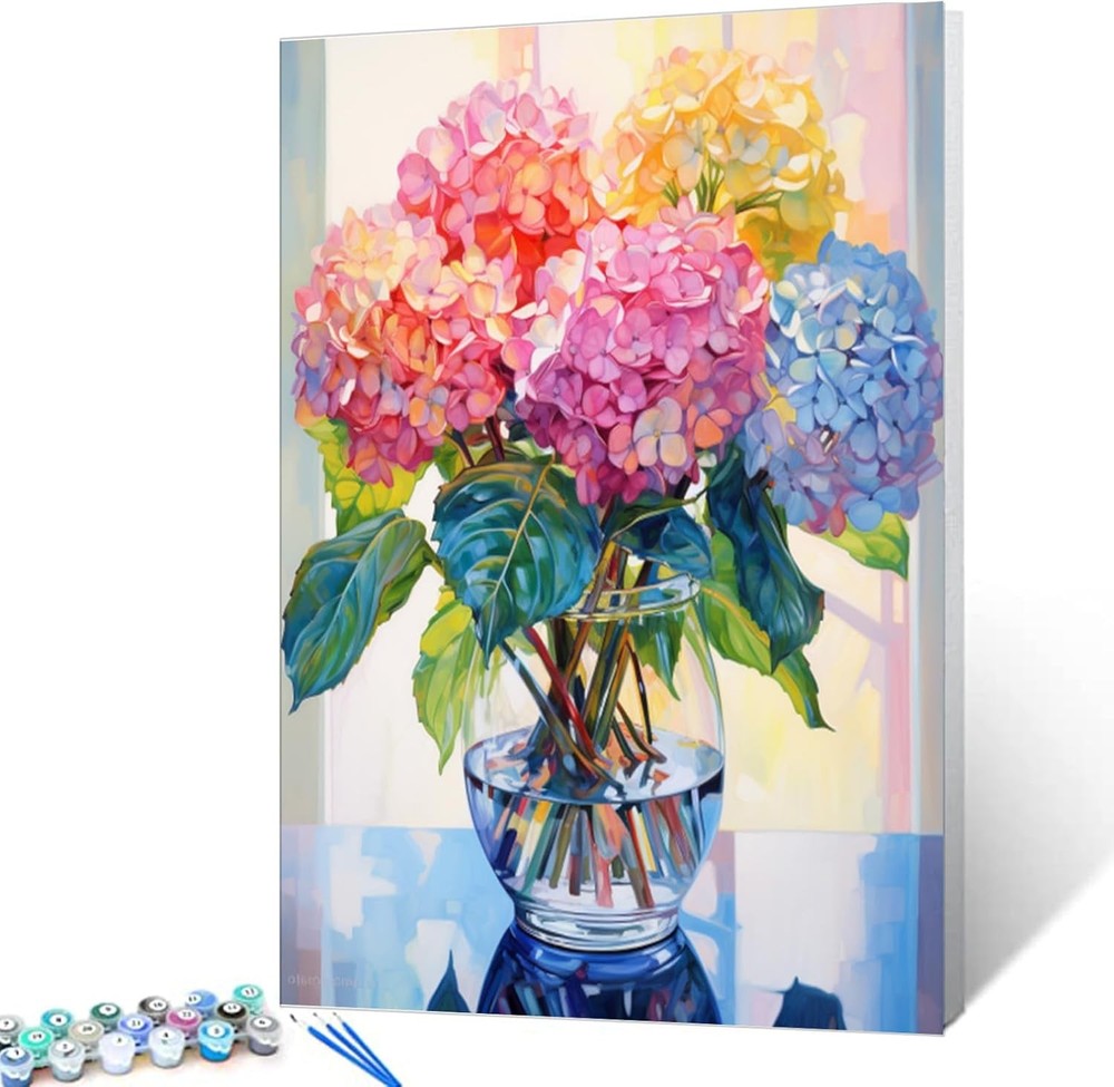 Tucocoo Hydrangea 16''x20''(DIY Frame), Flower in Vase 04