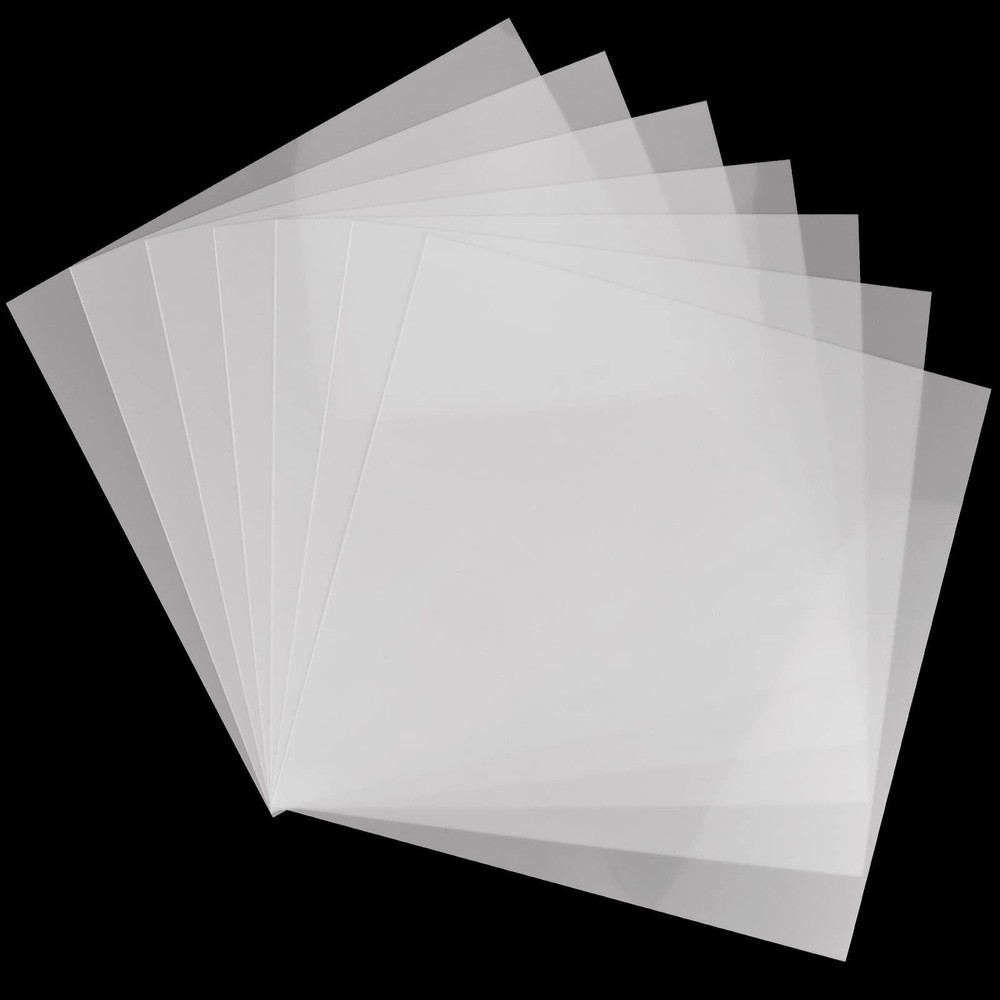 FSWCCK 25 Pcs 10mil 12 x 12 Inch 12 x 12 inches, Milky Translucent 10 mil
