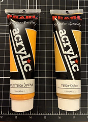 Pearl Studio Quality Acrylic Paint – LOT of 2 – Yellow Ochre & Cadmium Yellow