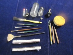 Vintage Artist’s Paint Brushes Supplies Jars and More Varied Lot ZZ10