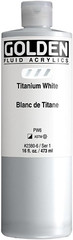 Fluid Acrylics by , Titanium White, 16 Fl. Oz. Bottle, Professional Acrylic Pain