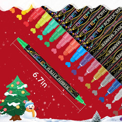 24 Colors Dual Tip Acrylic Paint Pens Markers, Premium Acrylic Paint Markers Sto