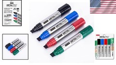 Jumbo 4-Pack Permanent Markers in Waterproof Aluminum Barrels – Versatile Colors