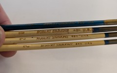 Lot of 4 Vintage Robert Simmons Artist Paint Brushes USA Various Sizes & Shapes