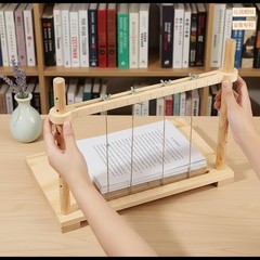 Wooden Bookbinding Sewing Frame Kit – DIY Book Binding Tools & Punch Guide for H