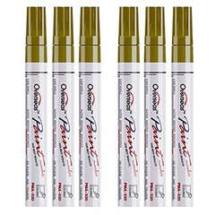 Paint Markers Pens – Single color 6 Pack Permanent Oil Based Paint Pen, Gold