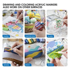 80 Colors Acrylic Paint Marker Set, 40 Pieces of Dual-color Acrylic Paint Pen…