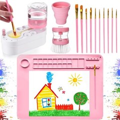 Painting Station Paint Brush Cleaner 20X16in Silicone Painting Mat with Cup a…