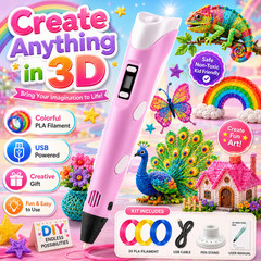 3D Printer Pen Kit LED Screen PLA Filament 3D Drawing Doodle Tool Kids Craft Set