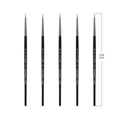 XDT#725 Micro Detail Artist Pin Point Painting Brush Set of 5 Piece #0000 Brush