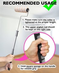 9in Extendable Paint Roller Kit Adjustable Frame 5 Covers Wall Ceiling