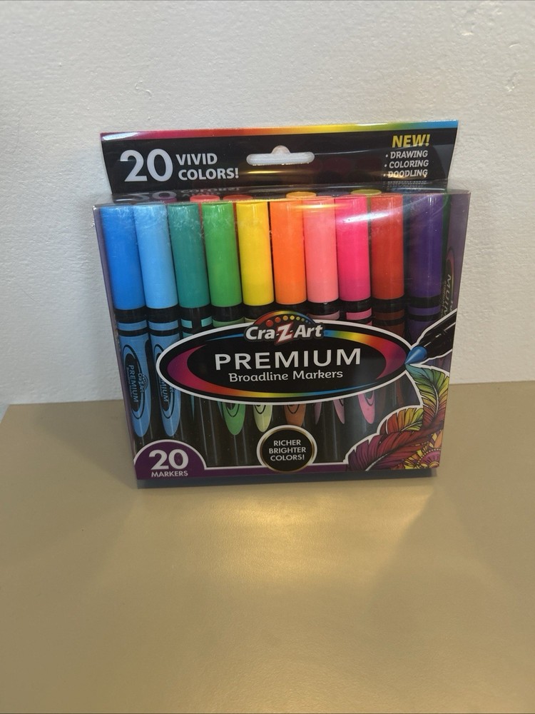 Cra-z-art Premium Broadline Markers 20ct Multicolor Vivid Drawing Coloring 2019