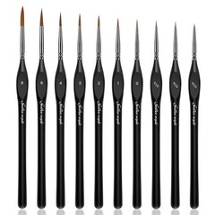 Detail Paint Brushes Set 10pcs Miniature Brushes for Fine Detailing & Art Painti