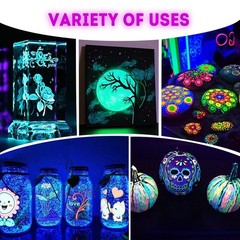 ABEIER Glow in the Dark Acrylic Paint – 10 20 Fl Oz (Pack of 1), multicolor