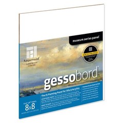 Gesso Wood Painting Panel Museum Series Gessobord 8″ x 8″ 1/8″ Flat Profile