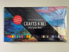 CRAFTS 4 ALL Premium Ink 24 Fine Tip Fabric Markers – High Quality Permanent Ink
