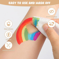54 Color Face Painting Kit for Kids – Non Toxic Water Activated Face Paint Pa…
