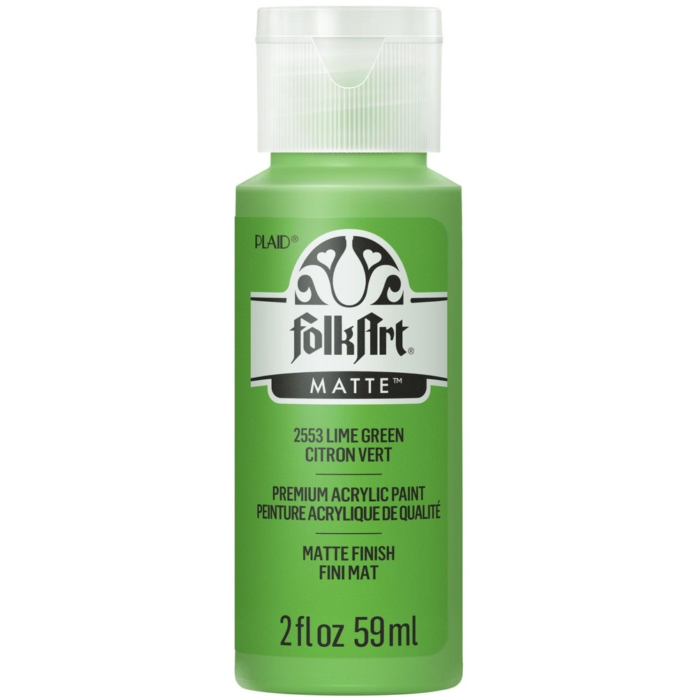 Lime Green Acrylic Paint 2 oz Bottle 2553 All-Purpose Craft Painting Supply