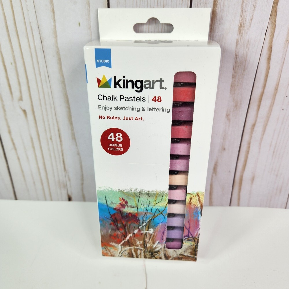 Soft Chalk Pastels 48 Assorted Colors Square Kingart Drawing Mixed Media Art
