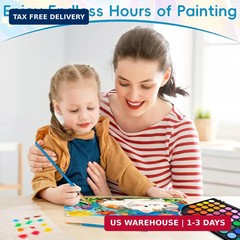 48 Color Solid Watercolor Paint Set with 3 Wooden Brushes – Non-Toxic, Vibrant &