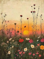 OJTOYART Flower Paint by Numbers Kit for Adults, Wildflower Adult Painting by…