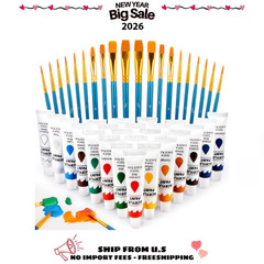 Acrylic Paint Set – 24 Colors Acrylic Paint with 20 Brushes,24 x 12ml Tubes