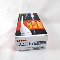 Uni Paint Marker SET OF 6 WHITE Oil Base Broad Thick Line PX-30 Chisel Tip