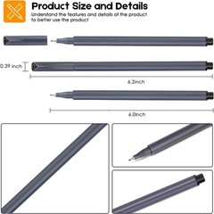 iBayam 0.38mm Black Ink Pens Fine Point Smooth Writing Pens for Adults, 18-Pa…
