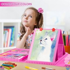 240-Piece Art Supplies Set for Kids, Drawing Kit with Easel, Sketch Pads &