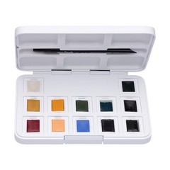 Van Gogh Watercolor Paint Set, Plastic Pocketbox, 12-Half Pan Muted Colors Se…