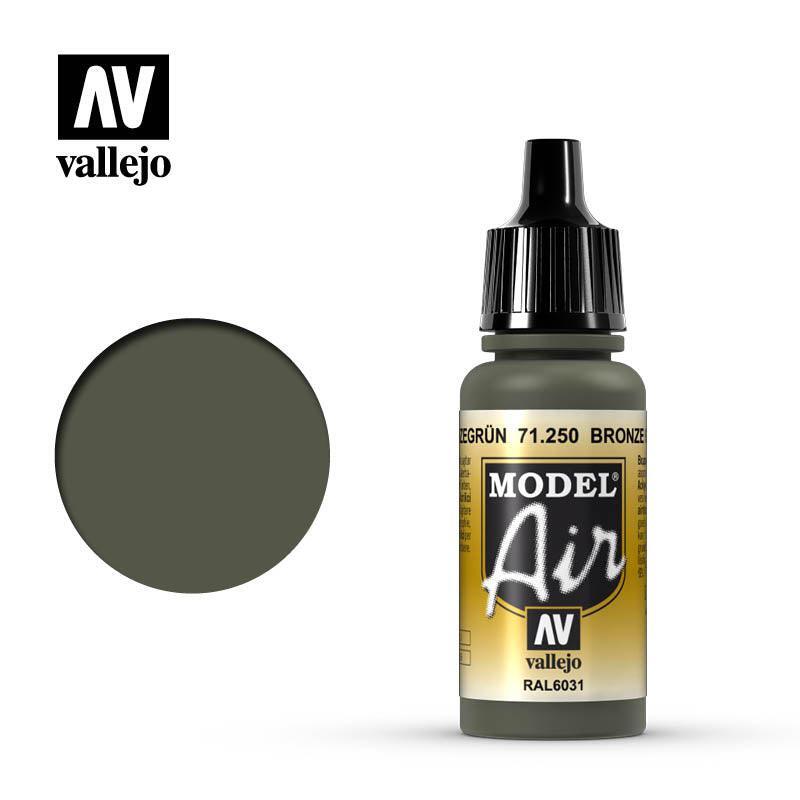 Vallejo 71250 Model Air Bronze Green Acrylic Paint 17ml – US