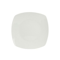 10 Strawberry Street Simply Square 16 Piece Dinnerware Set, Porcelain, White