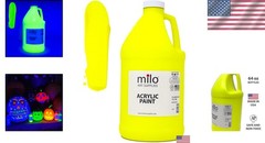 Bulk Fluorescent Yellow Acrylic Paint – 64 oz for Glow-in-the-Dark Creations