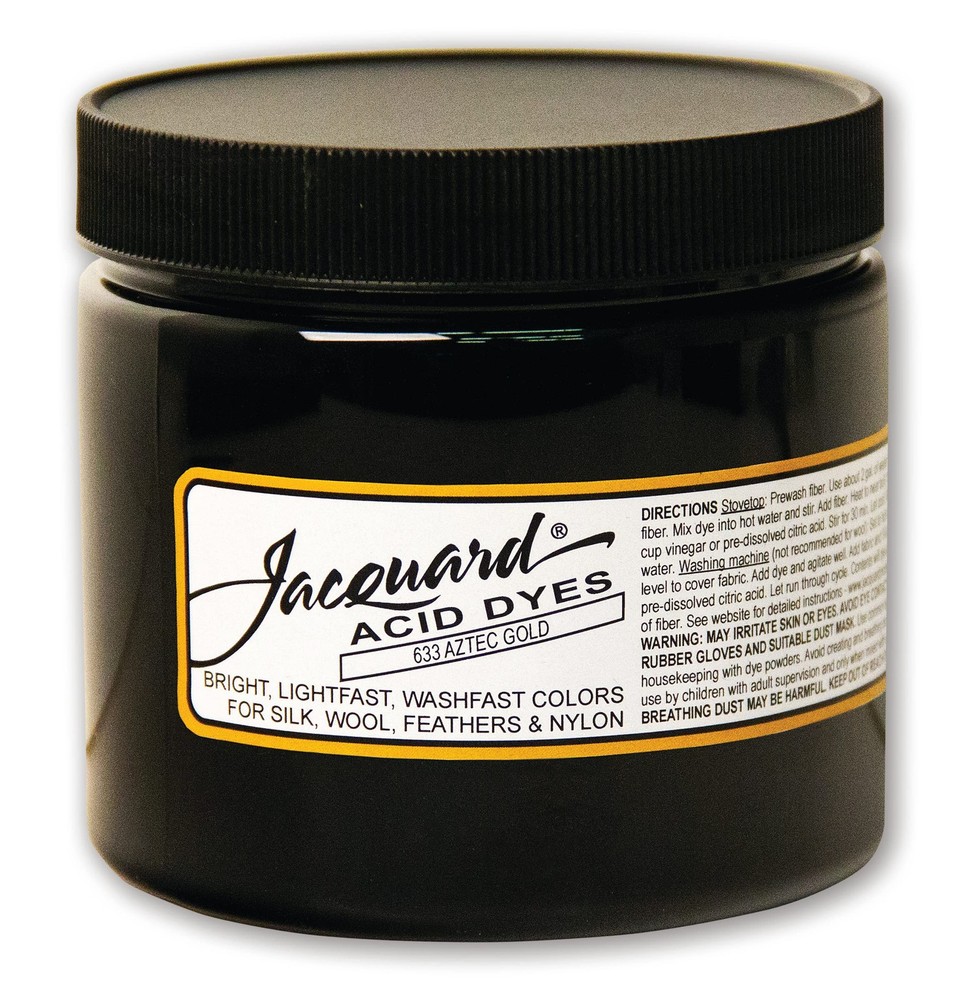 Jacquard Acid Dye 8oz Aztec Gold 633 – Wool, Silk & Protein Fibers, Concentrated