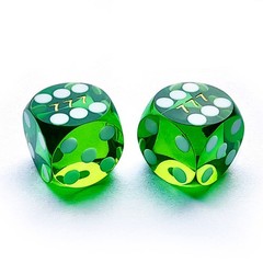 BESCON DICE 16 14 3mm Random Serial Number Plastic Green Inch Professional
