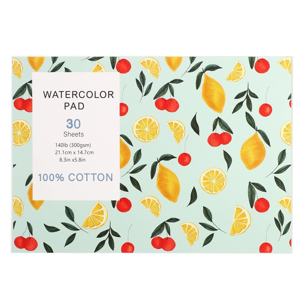 30 Sheets Watercolor Paper Pad, A5 (8.3 x 5.8) Cold Press Watercolor Paper, 140